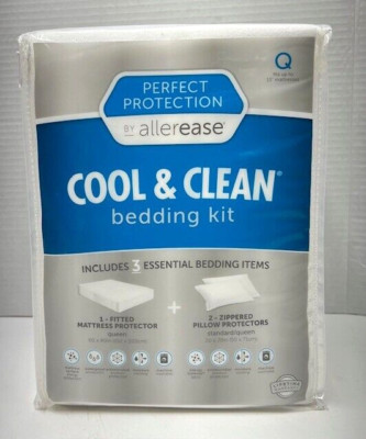 Allerease Cool & Clean Bedding Kit 3 Pc Mattress Protector- Queen Size