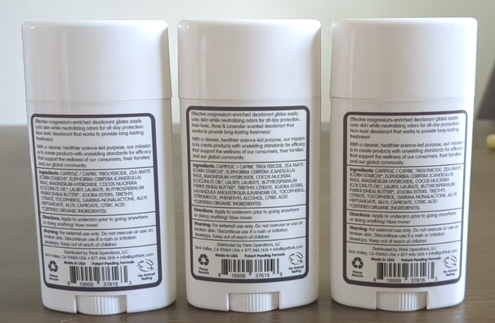 3x Lot THINK Magnesium Deodorant 1 Rose Lavender & 2 Coconut Pineapple 2.65 oz eBay