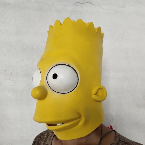 The Simpsons Bart Kostüm Latex Maske Halloween Erwachsene Cosplay Requisiten Kopfbedeckung - Bild 4 von 5