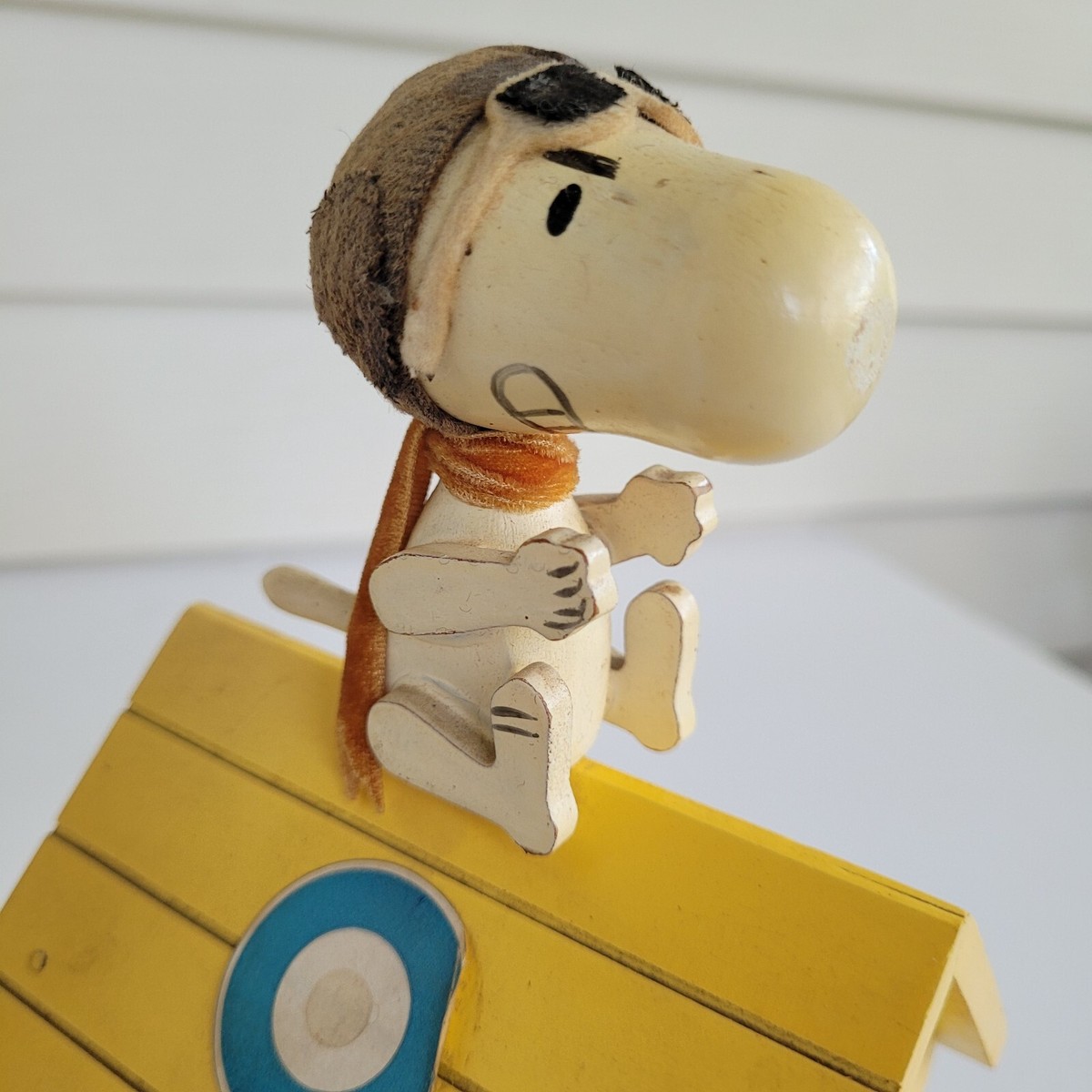 Vintage Snoopy as the Red Baron Wooden Schmid Music Box 1968 WWI