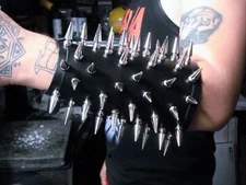 BLASPHEMY    LEATHER  BRACER RIVET SPIKED OLD SCHOOL    BLACK METAL (MDLG0189)