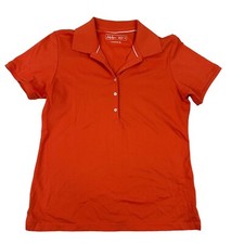 Lady Hagen Orange Hydro-Dri Polo Shirt Short Sleeve Size S Pima Cotton Polyester