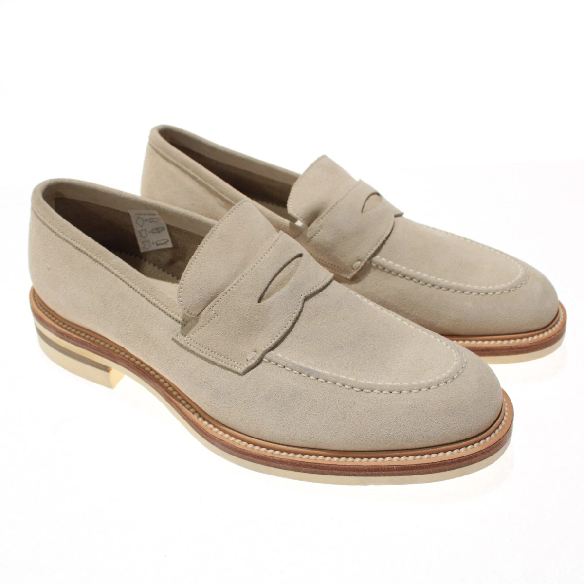 Kiton Slip-On Casual Calf Suede Leather Sneakers Beige White US 9 / EU 42 Shoes Kiton Beige Leather Suede Sneakers – Mr.PianiK main image 2