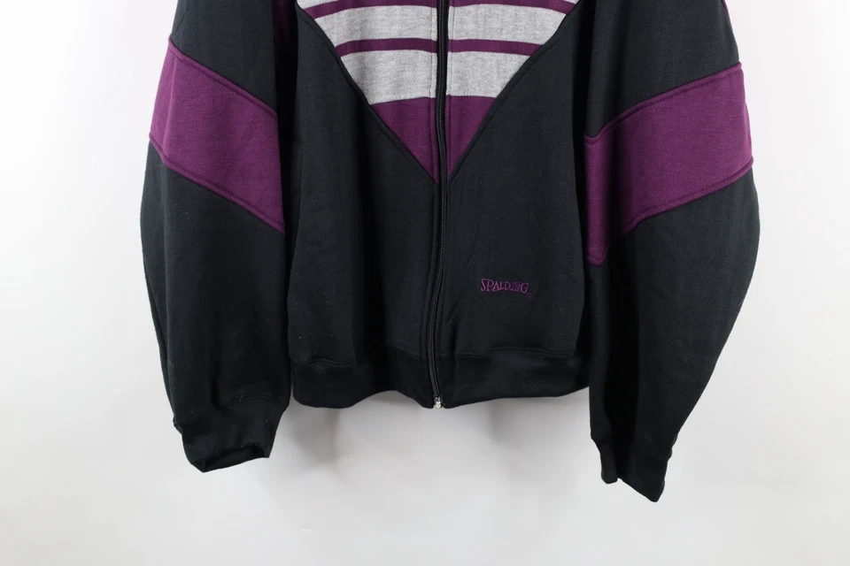 Deadstock Vintage 90s Spalding Mens Large Spell Out Color Block Track Jacket - Image 3 of 4