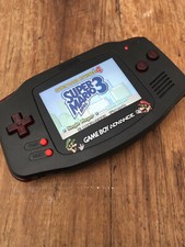 Nintendo Gameboy Advance GBA Black Mario Clear Red Handheld Gaming BACKLIT IPS 2