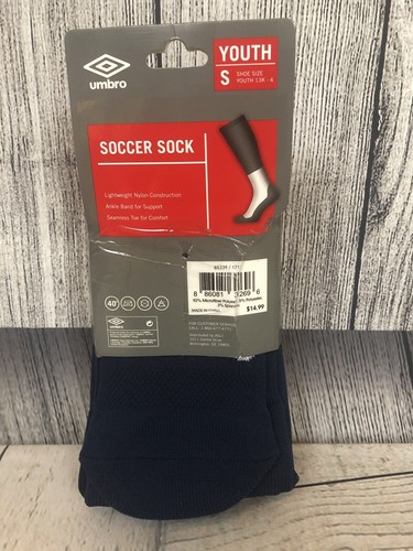 NEW Umbro Navy Blue Soccer Socks 2-Pack Youth Size Small Youth Shoe Size 13K - 4 - Picture 4 of 5