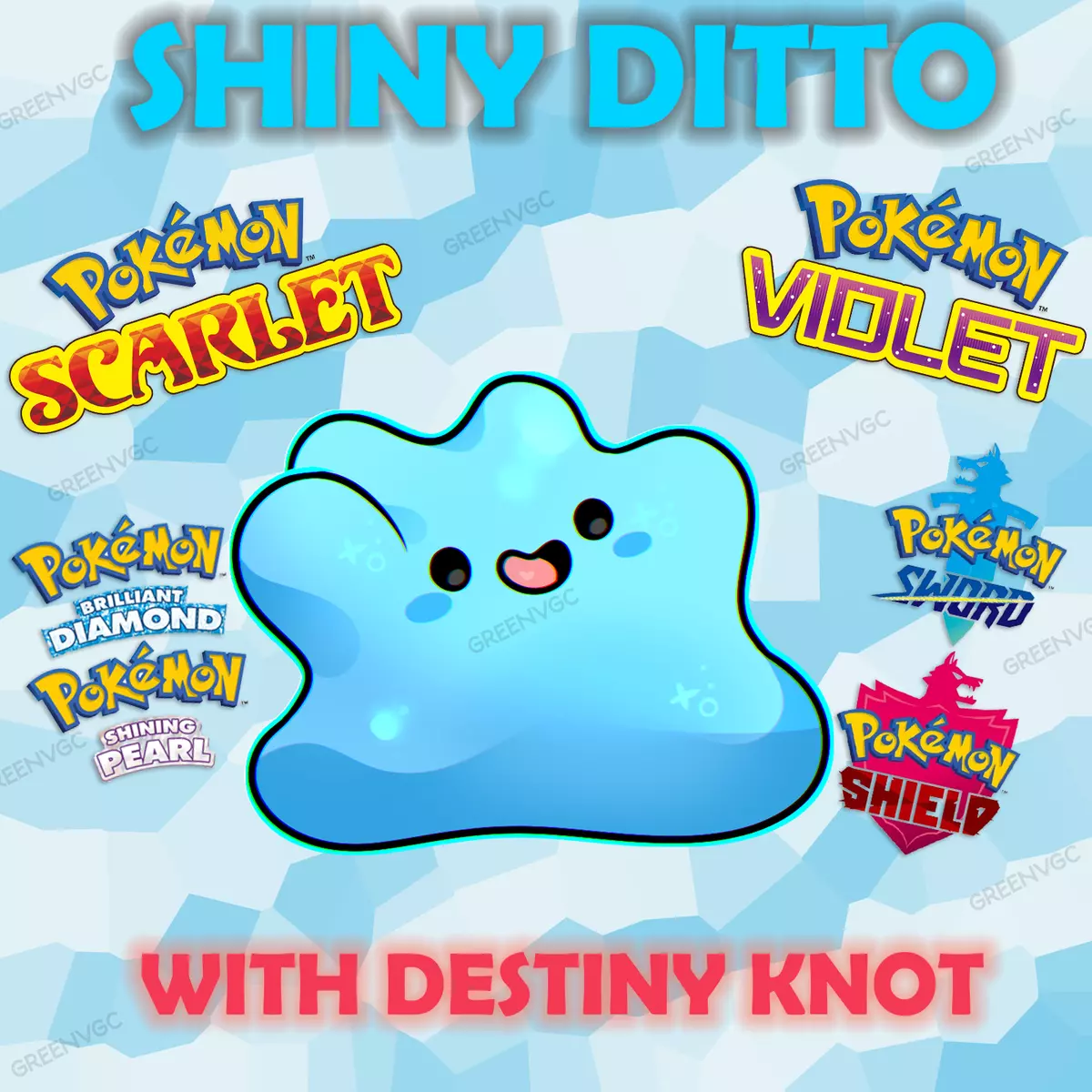 Pokemon Brilliant Diamond and Shining Pearl Shiny Ditto with Destiny Knot 6IV