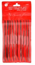 Sona Enterprise 10-piece Medium Cut Riffler File Set (3mm x 180mm) - 736RF