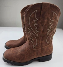 Rollda Cowboy Boots for Men Western Boots Men's Square Toe , size 7