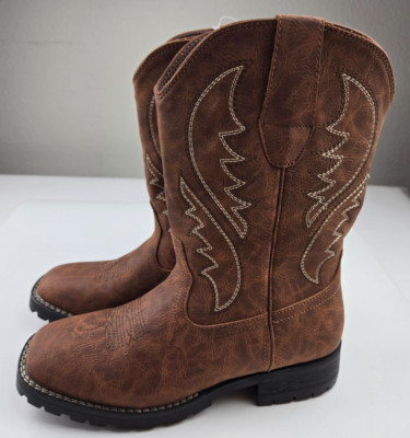 Rollda Cowboy Boots for Men Western Boots Men's Square Toe , size 7