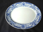 vintage Dunn Bennett & co Burslem blue & white oval platter antique
