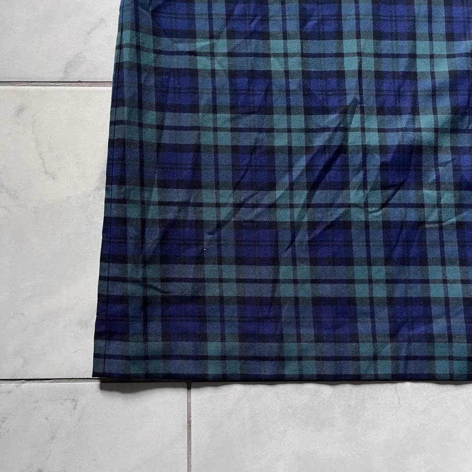 Vestido Vineyard Vines para mujer 4 azul verde a cuadros sin mangas con volantes cuello forrado Foto 4 de 4