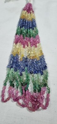 Multi color oval beads necklace 6*8 MM 18 inch