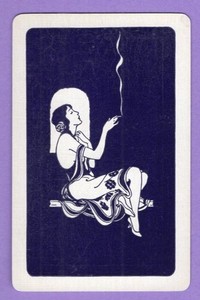 Single Swap Playing Card SPANISH LADY SMOKING BEAUTIFUL GIRL DECO VINTAGE