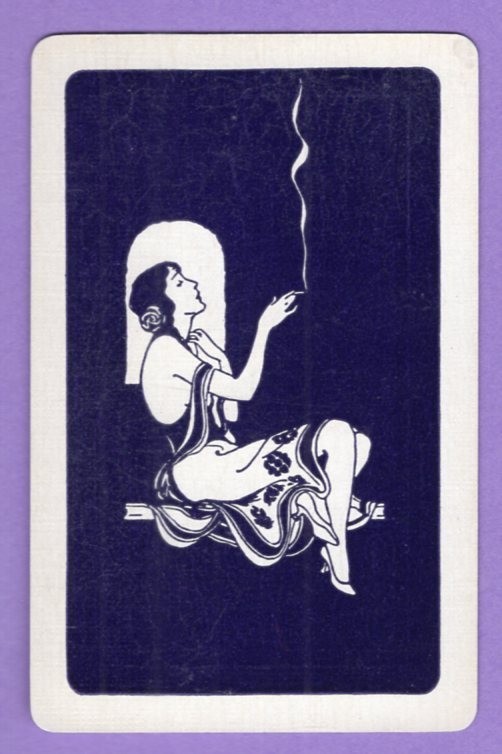 Single Swap Playing Card SPANISH LADY SMOKING BEAUTIFUL GIRL DECO VINTAGE