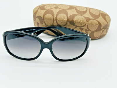Coach Marilyn S703A Sunglasses Black Oversized Gradient Lens w Case Authentic