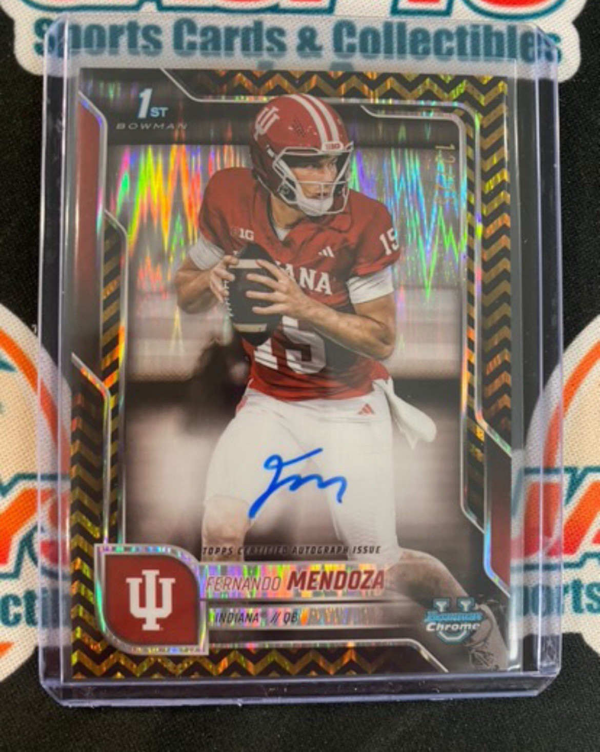 2025 Bowman Chrome U Fernando Mendoza #BCA-FME Black Gold Stealth Auto SSP /25