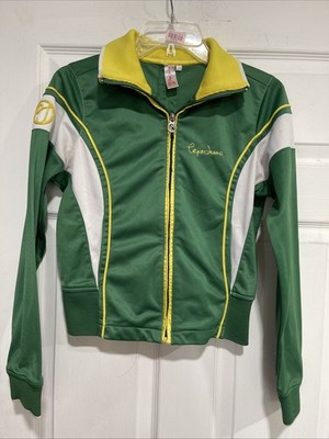 Pepe Jeans London Bomber Jacket Womens Green/Yellow/White SZ Medium