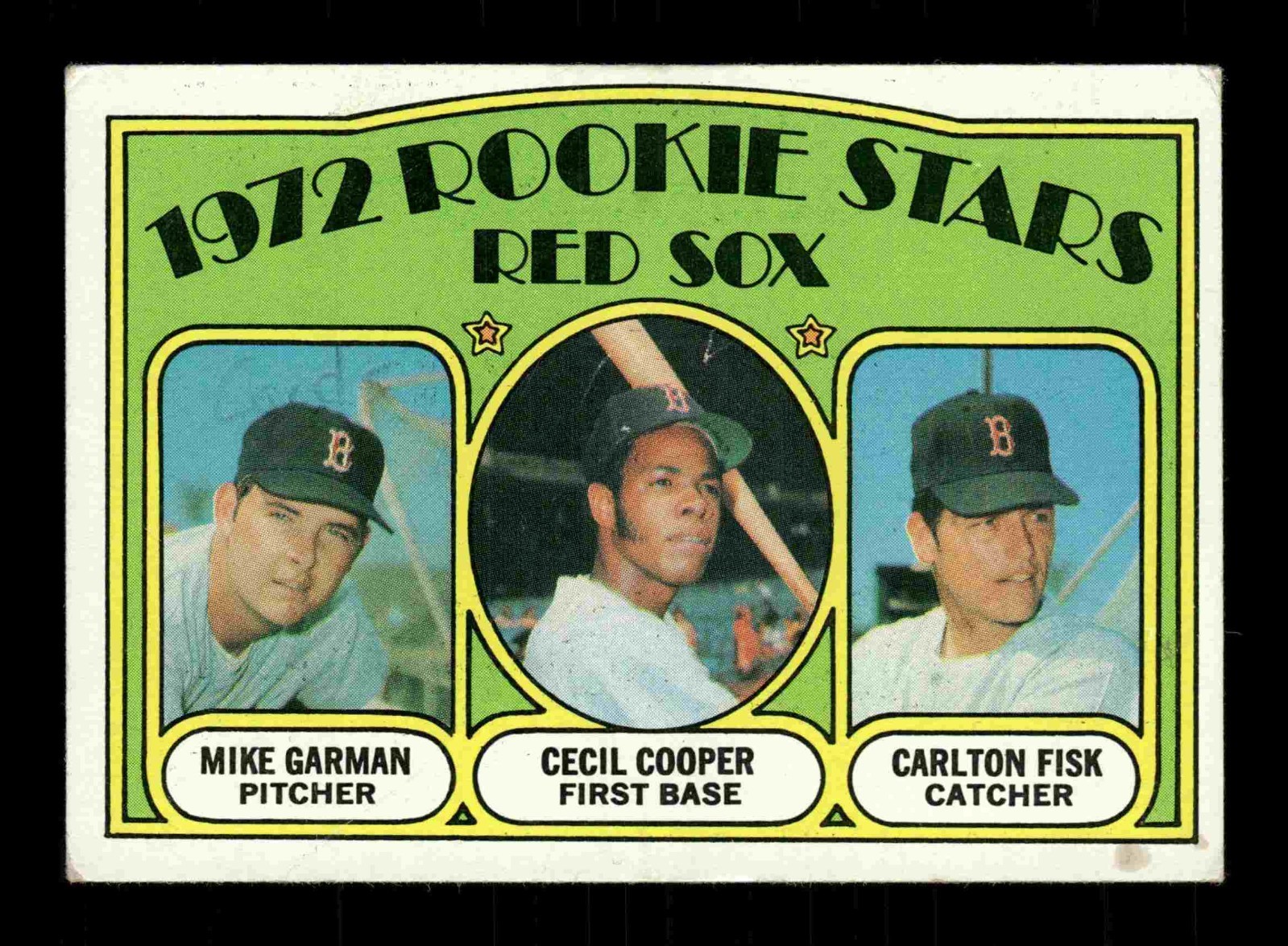 1972 Topps #79 - Carlton Fisk, Cecil Cooper & Mike Garman (RC)