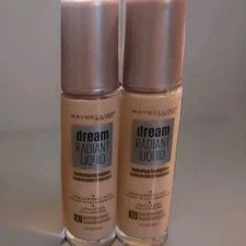 2X Maybelline Dream Radiant Liquid Foundation 10 Porcelain Ivory Retired NEW 