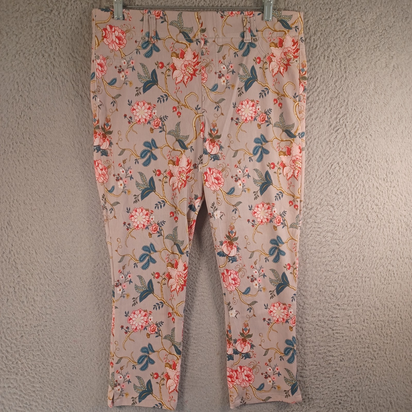 Mix It Womens Multicolor Floral Jegging Pants Size Large Pull-On Stretch Soft