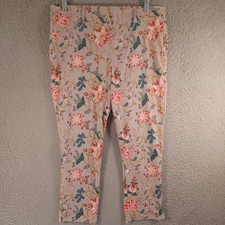 Mix It Womens Multicolor Floral Jegging Pants Size Large Pull-On Stretch Soft