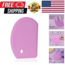 Silicone Bowl Scraper Flexible Curved Edge , Food Grade Bench Dough Scraper f...