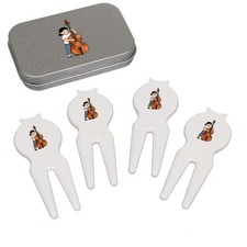 'Girl Playing Double Bass' Golf Divot Tool / Repair Fork Gift Set (GO00092508)