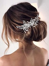 Rhinestones Bridal Hair Comb - Silver Side Wedding Hair Accessory A silver