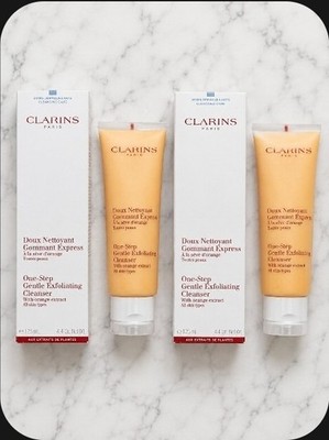 2 Clarins One-Step Gentle Exfoliating Cleanser Orange Extract All Skin 4.4oz ea.