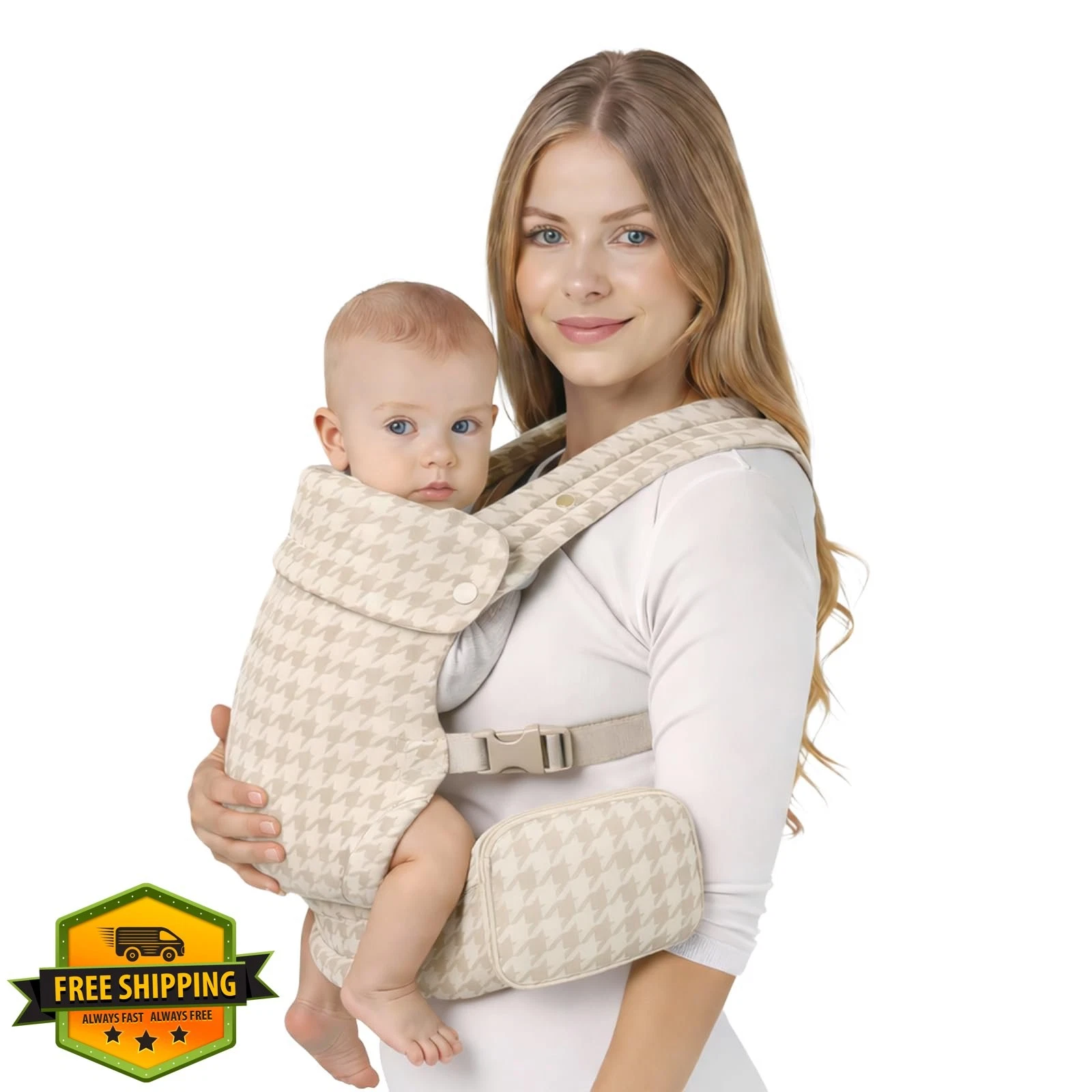 Bohbhjv Baby Carrier Beige Houndstooth