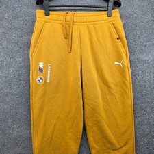 Puma BMW M Motorsport Sweatpants Mens Medium Mustard Yellow Joggers 533371-08