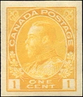 Canada Scott #136 MH [MNH?] VF OG 1c Imperforate1922 King George V Admiral Stamp
