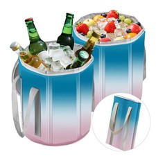 2 Pack Collapsible Ice Bucket, Large Insulated Cooler For Drinks & Multipurpo...