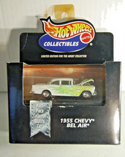Hot Wheels Collectibles Limited Edition 1955 Chevy Bel Air white w/ flames