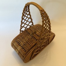 MCM Vintage Wicker Handbag Purse, Picnic Basket type open, Excellent Condition.