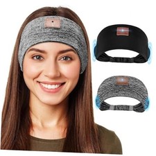 2-Pack Sleeping Headphones, Headband Headphones with Ultra-Thin HD Black Grey