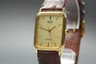 Vintage 1986 New Batt Seiko Dolce 7731-5240 Gold Tank Mens Qz Watch From JAPAN