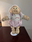 Vintage 1982 CABBAGE PATCH KIDS Baby Doll w/ Outfit Blonde Hair, Green Eyes