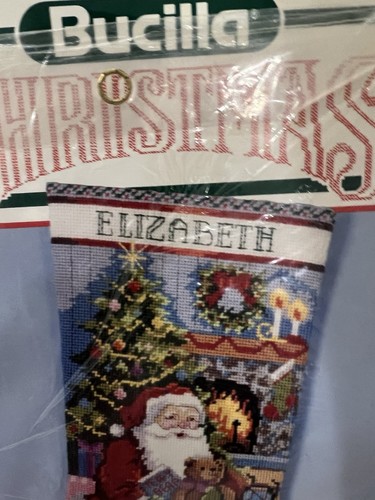 Christmas Holiday Bucilla Needlepoint Stocking Kit,SANTA'S VISIT,Gillum,60702 - Picture 3 of 6