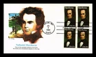 US COVER NATHANIEL HAWTHORNE LITERARY ARTS FDC BLOCK OF 4 FLEETWOOD