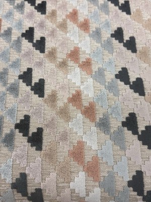 Harlequin Small Scale Cut Velvet Triangle Fabric- Vidi / Sky Slate Taupe 1.70 yd