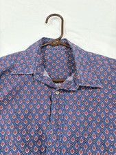 Unisex Vintage 70  s Disco Classic Pattern Cotton Long Sleeve Shirt Size Medium