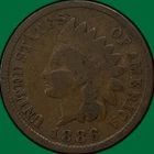 1886 Type 1 Indian Head Cent Very Good VG Coin #39723