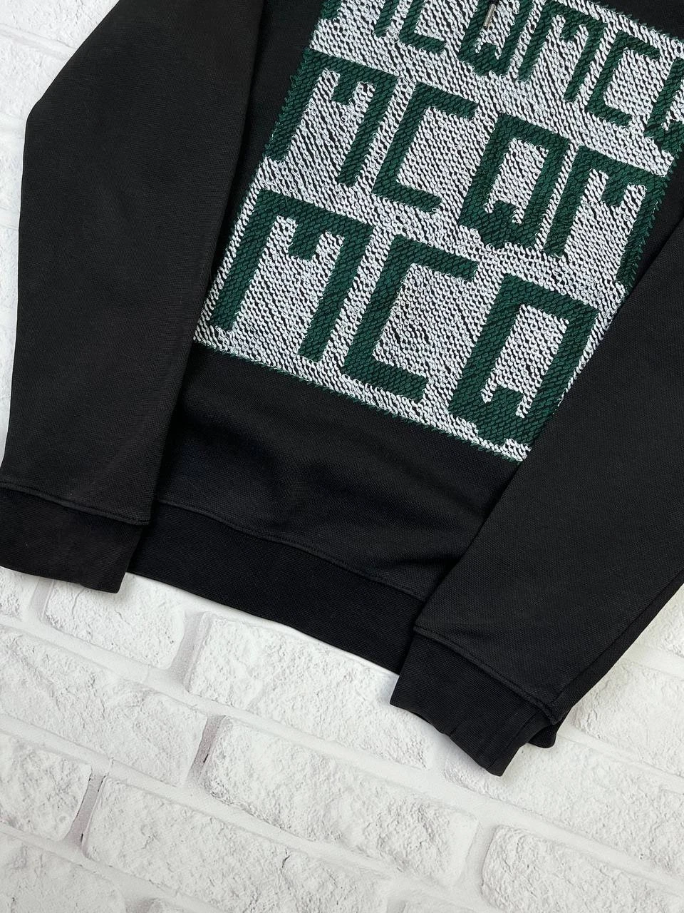 MCQ Alexander Mcqueen Felpa Nera con Cappuccio Logo Ricamato Uomo Taglia S