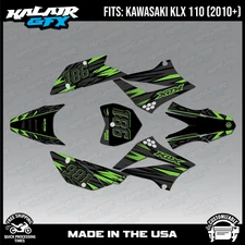 Graphics Kit for Kawasaki KLX110 KLX110R/RL (2010-2024) Twitch Series - Green