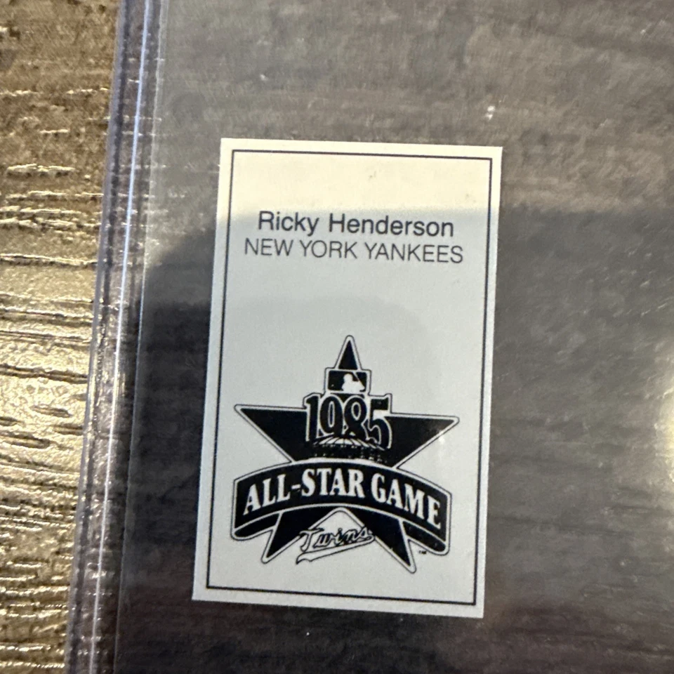 1985 All-Star Game Program Insert Rickey Henderson - Image 2 of 2