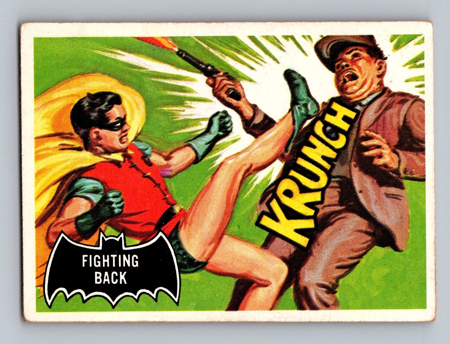 1966 Topps Batman (Black Bat Logo) #30 Fighting Back Trading Card