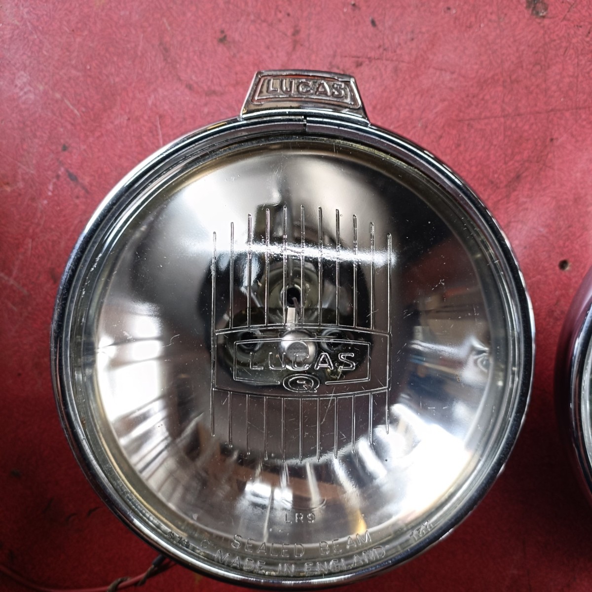 LUCAS FT/LR6/9 CHROME SEALED BEAM SPOT & FOG LAMPS VGC TESTED AND