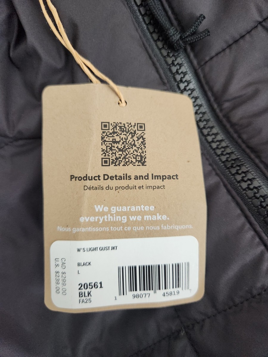 タッチ Patagonia Light Gust Jacket Black, Women's Size Large New With